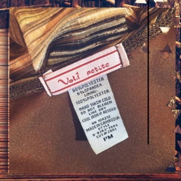 Vol. 1 Petite Medium 3/4 Brown Tri-Colored Blouse - Picture 2 of 2